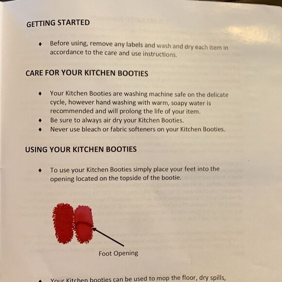 Cook's Companion Kitchen Bootie Set for kitchen floor cleaning. Red/one-size - Picture 5 of 7